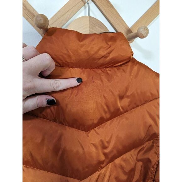 Eddie Bauer Copper Goose Down Chevron Quilted Zip Up Vest - Size L - Picture 5 of 8